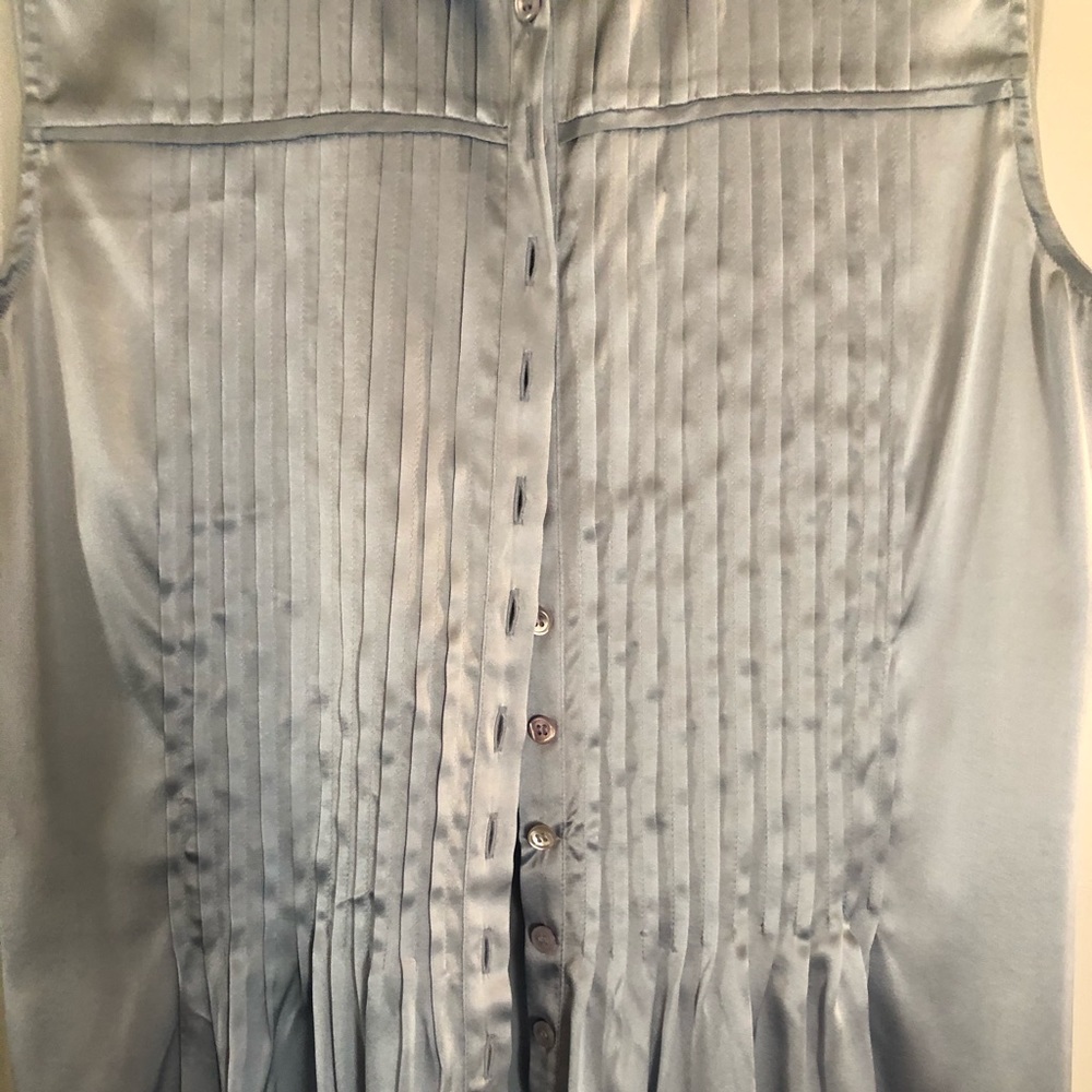 ARMANI collection powder blue silk tuxedo blouse